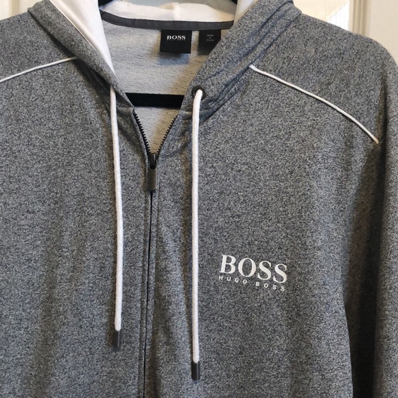 Mens Hugo Boss Light Weight Zip Up Hoodie (Size M) - Picture 3 of 4